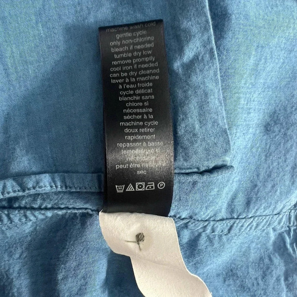 John Varvatos Star‎ Usa Short Sleeve Solid Shirt in Blue Size US Medium - Picture 12 of 12